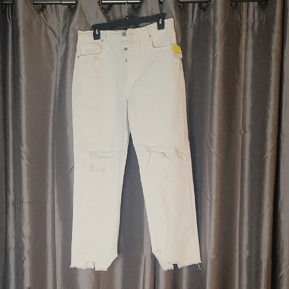 We The Free Cream Ankle & Cropped Jeans